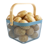 METALOWY KOSZYK KOSZ NA OWOCE WARZYWA GRZYBY ZABAWKI ZAPASY ORGANIZER DO SPIŻARNI AŻUROWY Z SIATKI NIEBIESKI - 4
