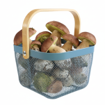 METALOWY KOSZYK KOSZ NA OWOCE WARZYWA GRZYBY ZABAWKI ZAPASY ORGANIZER DO SPIŻARNI AŻUROWY Z SIATKI NIEBIESKI - 5