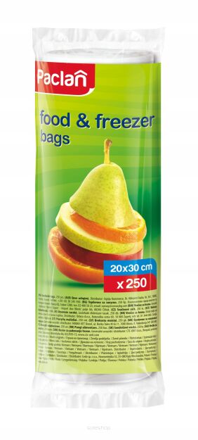 PACLAN UNIWERSALNE WORECZKI ŚNIADANIOWE NA MROŻONKI DO MROŻENIA ŻYWNOŚCI MOCNE NA ROLCE 250SZT 20X30CM