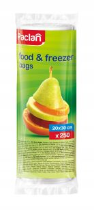 PACLAN UNIWERSALNE WORECZKI ŚNIADANIOWE NA MROŻONKI DO MROŻENIA ŻYWNOŚCI MOCNE NA ROLCE 250SZT 20X30CM