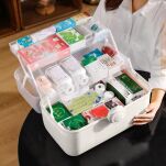 DUŻY POJEMNIK KASETKA PUDEŁKO ORGANIZER ROZKŁADANY NA LEKI TABLETKI APTECZKA DOMOWA NA LEKARSTWA M - 3