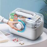 DUŻY POJEMNIK KASETKA PUDEŁKO ORGANIZER ROZKŁADANY NA LEKI TABLETKI APTECZKA DOMOWA NA LEKARSTWA M - 4