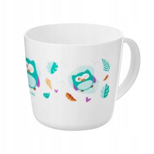 AKUKU LEKKI KUBEK KUBECZEK DO NAUKI PICIA DLA DZIECI PLASTIKOWY NIETŁUKĄCY Z USZKIEM UCHWYTEM 250ML SOWA