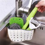 KREMOWY ORGANIZER OCIEKACZ KOSZYK NA GĄBKĘ DRUCIAKNA ZLEWOZMYWAK POJEMNIK KUCHENNY WISZĄCY DO ZLEWU ZAPINANY NA KRAN - 2