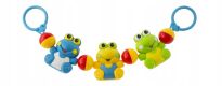AKUKU GRZECHOTKA ZABAWKA DLA NIEMOWLĄT ZAWIESZANA DO WÓZKA ŁÓŻECZKA WIELOKOLOROWA WESOŁE ŻABKI - 2