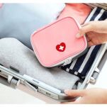 SZARA MINI MAŁA APTECZKA TURYSTYCZNA SASZETKA NA LEKI OPATRUNKI DOMOWA PODRĘCZNA DO TOREBKI PLECAKA - 6