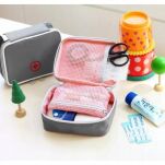 SZARA MINI MAŁA APTECZKA TURYSTYCZNA SASZETKA NA LEKI OPATRUNKI DOMOWA PODRĘCZNA DO TOREBKI PLECAKA - 4