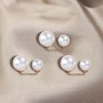 KREMOWA BROSZKA PRZYPINKA OZDOBNA DAMSKA OZDOBA DO BLUZKI UBRAŃ KARDIGANU SWETRA PEREŁKI ZESTAW 3SZT - 3
