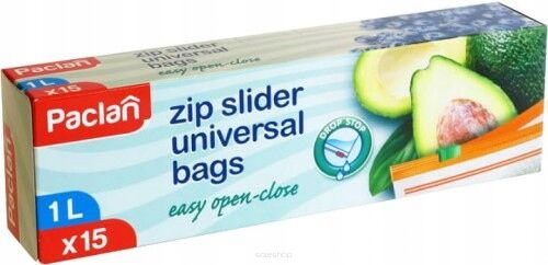PACLAN WORECZKI UNIWERSALNE Z SUWAKIEM ZIP ZAMYKANE DO PRZECHOWYWANIA MROŻENIA NA KANAPKI 1L 15SZT