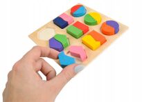 DREWNIANA UKŁADANKA SORTER ZABAWKA MONTESSORI FIGURY GEOMETRYCZNE KLOCKI - 10