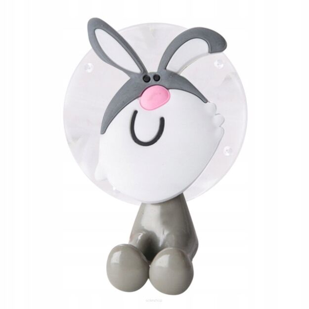 ZAJĄC WIESZAK UCHWYT BEZINWAZYJNY NA SZCZOTECZKĘ SZCZOTKĘ DO MYCIA ZĘBÓW DLA DZIECKA NA PRZYSSAWKĘ BEZ WIERCENIA