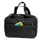 CZARNA KOSMETYCZKA ROZKŁADANA ORGANIZER NA KOSMETYKI DUŻA DAMSKA PODRÓŻNA DO SAMOLOTU WISZĄCA Z HACZYKIEM - 2