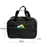 CZARNA KOSMETYCZKA ROZKŁADANA ORGANIZER NA KOSMETYKI DUŻA DAMSKA PODRÓŻNA DO SAMOLOTU WISZĄCA Z HACZYKIEM - 15