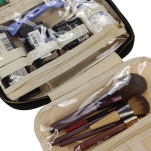 CZARNA KOSMETYCZKA ROZKŁADANA ORGANIZER NA KOSMETYKI DUŻA DAMSKA PODRÓŻNA DO SAMOLOTU WISZĄCA Z HACZYKIEM - 12