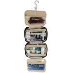 CZARNA KOSMETYCZKA ROZKŁADANA ORGANIZER NA KOSMETYKI DUŻA DAMSKA PODRÓŻNA DO SAMOLOTU WISZĄCA Z HACZYKIEM - 10