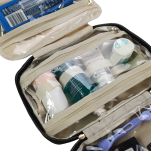 CZARNA KOSMETYCZKA ROZKŁADANA ORGANIZER NA KOSMETYKI DUŻA DAMSKA PODRÓŻNA DO SAMOLOTU WISZĄCA Z HACZYKIEM - 11