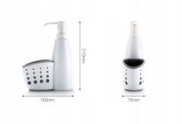 DOZOWNIK POMPKA ORGANIZER KUCHENNY NA GABKĘ DRUCIAK PŁYN POJEMNIK DO PŁYNU DO NACZYŃ NA ZLEW ZLEWOZMYWAK - 3