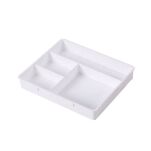 BIAŁY ORGANIZER BIURKO WKŁAD POJEMNIK PRZEGRÓDKI DO SZUFLADY SZUFLAD Z PRZEGRÓDKAMI NA KREDKI - 2