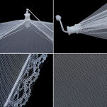 MOSKITIERA DO OCHRONY ŻYWNOŚCI BIAŁA ROZKŁADANA OSŁONA NA JEDZENIE STÓŁ GRILL PIKNIK PRZECIW OWADOM - 3