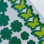 NAKLEJKI ŚCIENNE KWIATY I MOTYLE SAMOPRZYLEPNE DEKORACJE NA MEBLE I ŚCIANY ARKUSZ 60SZT CIEMNOZIELONY - 5