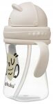 AKUKU BIDON BUTELKA Z MIĘKKĄ SŁOMKĄ RURKĄ KUBEK DLA DZIECI Z UCHWYTAMI RĄCZKAMI 300ML 9M+ SOWA - 8