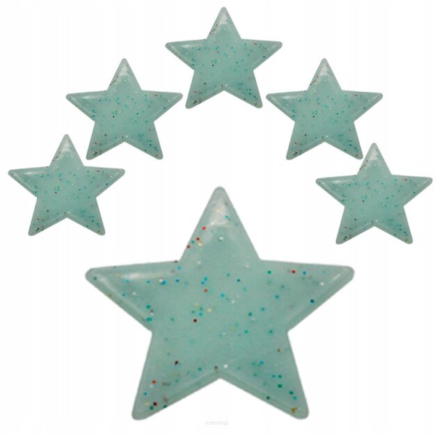 NAKLEJKI NA ŚCIANĘ MEBLE GWIAZDKI FLUORESCENCYJNE FOSFORYZUJĄCE ŚWIECĄCE GWIAZDY BŁĘKITNE 100 SZT