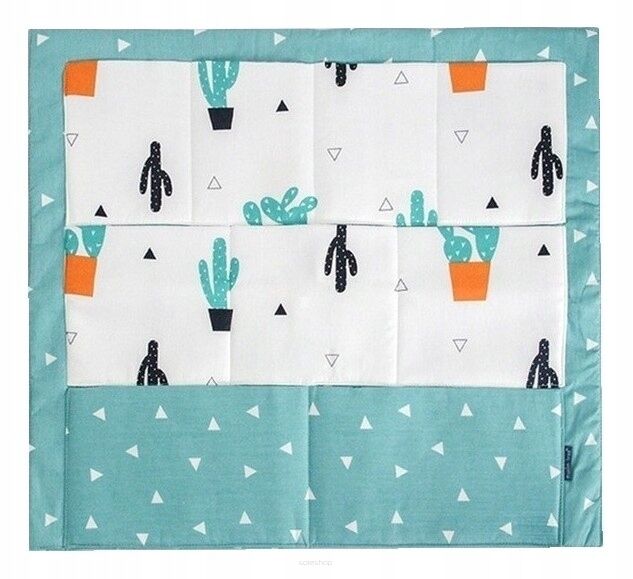 MIĘTOWY W KAKTUSY ORGANIZER NA ŁÓŻECZKO WISZĄCY PRZYBORNIK NA PIELUCHY DO ŁÓŻECZKA Z 9 KIESZENIAMI USZTYWNIONY