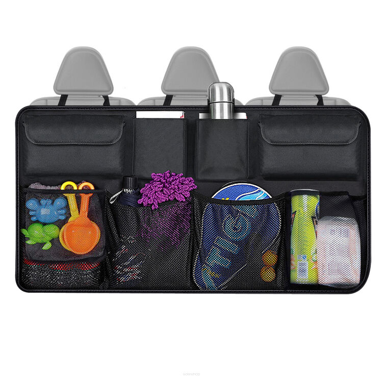 ORGANIZER SAMOCHODOWY DO BAGAŻNIKA CZARNY 88X48CM 8 KIESZENI MOCOWANIE NA ZAGŁÓWKI UTRZYMUJE PORZĄDEK