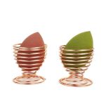 UCHWYT STOJAK METALOWY NA GĄBKĘ GĄBECZKĘ DO MAKIJAŻU BLENDER SPRĘŻYNA MIEDZIANY ROSE GOLD SIMPLO - 3