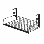 CZARNY ORGANIZER NA KABLE PÓŁKA POD BLAT BIURKO MASKOWNICA UCHWYT WIESZAK METALOWY - 2