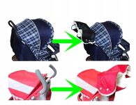 MUFKA RĘKAWICA OCIEPLANA OCIEPLACZ DO WÓZKA SANEK NA SANKI RĘCE WODOODPORNA GRUBA CIEPŁA MIĘKKA  CZARNA - 9