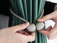 KLAMRY OZDOBNE SPINKI UPIĘCIA DO ZASŁON FIRAN NA MOCNY MAGNES MAGNETYCZNE 2SZT SZARE - 15