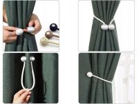 KLAMRY OZDOBNE SPINKI UPIĘCIA DO ZASŁON FIRAN NA MOCNY MAGNES MAGNETYCZNE 2SZT SZARE - 8