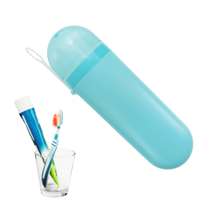 ETUI POJEMNIK NA SZCZOTECZKĘ PASTĘ DO ZĘBÓW PODRÓŻNY ORGANIZER TURYSTYCZNY NIEBIESKI
