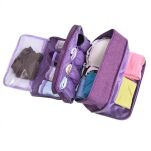 FIOLETOWA KOSMETYCZKA PODRÓŻNA ORGANIZER TURYSTYCZNY PODRÓŻNY NA KOSMETYKI BIELIZNĘ DO WALIZKI SAMOLOTU - 2