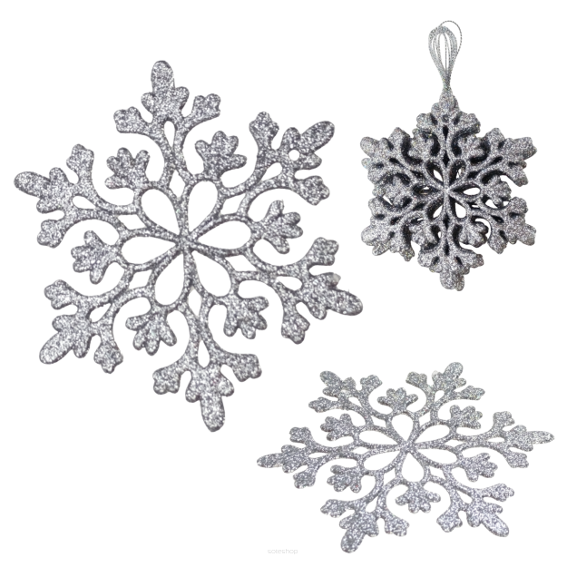 BOMBKI NA CHOINKĘ OZDOBA CHOINKOWA NA BOŻE NARODZENIE ŚWIĘTA ZAWIESZKI PŁATKI ŚNIEGU ŚNIEŻYNKI 10SZT NR1