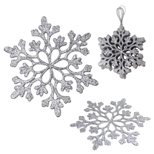 BOMBKI NA CHOINKĘ OZDOBA CHOINKOWA NA BOŻE NARODZENIE ŚWIĘTA ZAWIESZKI PŁATKI ŚNIEGU ŚNIEŻYNKI 10SZT NR1