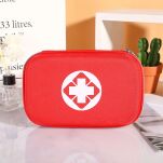 CZERWONA APTECZKA TURYSTYCZNA DOMOWA PODRÓŻNA PODRĘCZNA DO TORBY USZTYWNIONA POJEMNA NA LEKI OPATRUNKI - 2