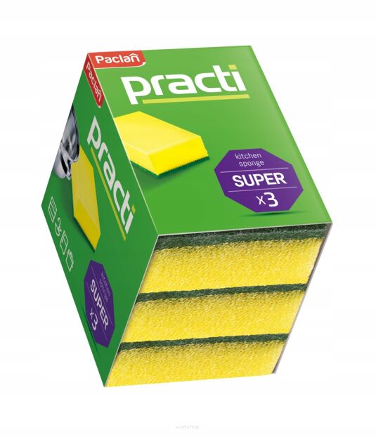 GĄBKI GĄBECZKI MYJKI DO MYCIA NACZYŃ ZMYWAKI KUCHENNE PACLAN ZESTAW 3SZT