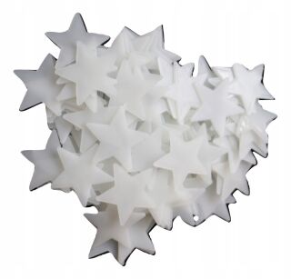 NAKLEJKI NA ŚCIANĘ ŚCEINNE SAMOPRZYLEPNE GWIAZDKI GWIAZDY FLUORESCENCYJNE ŚWIECĄCE BIAŁE 100 SZT