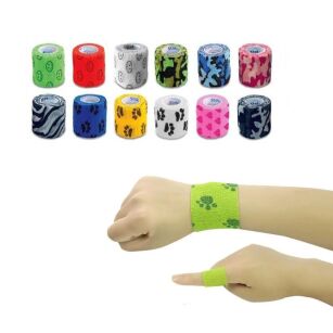 BANDAŻ ELASTYCZNY SAMOPRZYLEPNY KOHEZYJNY WE WZORKI 7,5 CM x 4,5 M ODDYCHAJĄCY OPATRUNEK 1 SZTUKA