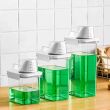ZAMYKANY POJEMNIK ORGANIZER ŁAZIENKOWY PUDEŁKO NA PROSZEK DO PRANIA PŁYN DO PŁUKANIA DETERGENTY KAPSUŁKI Z MIARKĄ DOZOWNIKIEM 1800ml 1,8L - 9