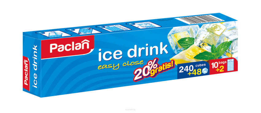 WORECZKI FOREMKI DO LODU SAMOZAMYKAJĄCE PACLAN ICE DRINK KARTONIK 288 KOSTEK
