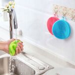 NIEBIESKA MYJKA SILIKONOWA ANTYBAKTERYJNA DO NACZYŃ I PĘDZLI WIELOFUNKCYJNA EKOLOGICZNA 10CM Z UCHWYTEM - 3