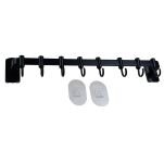 45CM RELING KUCHENNY ŁAZIENKOWY UCHWYT ŚCIENNY HACZYKI NA PRZYBORY LOFT WIESZAK Z HACZYKAMI CZARNY - 4