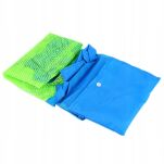 DUŻA POJEMNA TORBA PLAŻOWA TOREBKA NA PLAŻĘ PIKNIK ZABAWKI KOC RĘCZNIKI Z SIATKI AŻUROWA XXL ZIELONA - 7