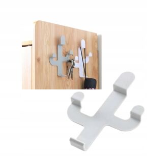 UCHWYT WIESZAK HACZYK SAMOPRZYLEPNY NA AKCESORIA KLUCZE DO PRZEDPOKOJU PRZYKLEJANY KAKTUS