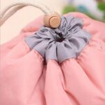 MIĘTOWE PASKI KOSMETYCZKA PODRÓŻNA WOREK NA SZNUREK ORGANIZER NA KOSMETYKI Z KIESZONKAMI I GUMKĄ - 4