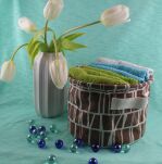 ORGANIZER POJEMNIK KOSZYK PUDEŁKO Z MATERIAŁU NA KLAMERKI KOSMETYKI DROBIAZGI USZTYWNIANY Z USZAMI - 2