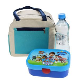 BIAŁO-MIĘTOWA TORBA TERMICZNA IZOLACYJNA BOX NA LUNCH JEDZENIE PLAŻĘ PIKNIK TERMOIZOLACYJNA ŚNIADANIOWA